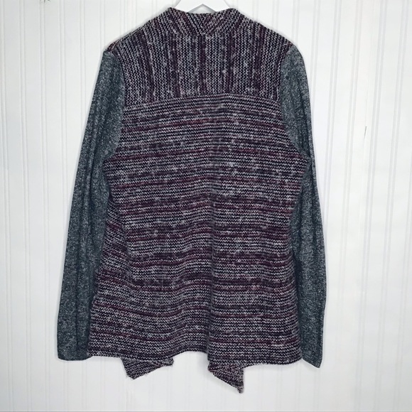 Lucky Brand gray wool blend open cascading sweater size Large - Picture 11 of 14
